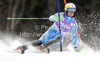 Axel Baeck of Sweden skiing in first run of men slalom race of Audi FIS Alpine skiing World cup in Kranjska Gora, Slovenia. Men slalom race of Audi FIS Alpine skiing World cup was held in Kranjska Gora, Slovenia, on Sunday, 11th of March 2012.
