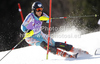 Santeri Paloniemi of Finland skiing in first run of men slalom race of Audi FIS Alpine skiing World cup in Kranjska Gora, Slovenia. Men slalom race of Audi FIS Alpine skiing World cup was held in Kranjska Gora, Slovenia, on Sunday, 11th of March 2012.
