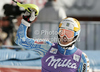 Leader after first run, Andre Myhrer of Sweden reacts in finish of first run of men slalom race of Audi FIS Alpine skiing World cup in Kranjska Gora, Slovenia. Men slalom race of Audi FIS Alpine skiing World cup was held in Kranjska Gora, Slovenia, on Sunday, 11th of March 2012.
