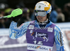 Third after first run, Jens Byggmark of Sweden reacts in finish of first run of men slalom race of Audi FIS Alpine skiing World cup in Kranjska Gora, Slovenia. Men slalom race of Audi FIS Alpine skiing World cup was held in Kranjska Gora, Slovenia, on Sunday, 11th of March 2012.
