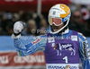 Winner Andre Myhrer of Sweden reacts in finish of second run of men slalom race of Audi FIS Alpine skiing World cup in Kranjska Gora, Slovenia. Men slalom race of Audi FIS Alpine skiing World cup was held in Kranjska Gora, Slovenia, on Sunday, 11th of March 2012.
