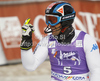 Second placed Cristian Deville of Italy reacts in finish of second run of men slalom race of Audi FIS Alpine skiing World cup in Kranjska Gora, Slovenia. Men slalom race of Audi FIS Alpine skiing World cup was held in Kranjska Gora, Slovenia, on Sunday, 11th of March 2012.
