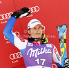 Third placed Alexis Pinturault of France celebrates his medal won in men slalom race of Audi FIS Alpine skiing World cup in Kranjska Gora, Slovenia. Men slalom race of Audi FIS Alpine skiing World cup was held in Kranjska Gora, Slovenia, on Sunday, 11th of March 2012.
