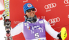 Second placed Cristian Deville of Italy celebrates his medal won in men slalom race of Audi FIS Alpine skiing World cup in Kranjska Gora, Slovenia. Men slalom race of Audi FIS Alpine skiing World cup was held in Kranjska Gora, Slovenia, on Sunday, 11th of March 2012.
