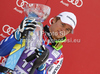 Third placed Alexis Pinturault of France celebrates his medal won in men slalom race of Audi FIS Alpine skiing World cup in Kranjska Gora, Slovenia. Men slalom race of Audi FIS Alpine skiing World cup was held in Kranjska Gora, Slovenia, on Sunday, 11th of March 2012.
