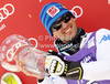 Second placed Cristian Deville of Italy celebrates his medal won in men slalom race of Audi FIS Alpine skiing World cup in Kranjska Gora, Slovenia. Men slalom race of Audi FIS Alpine skiing World cup was held in Kranjska Gora, Slovenia, on Sunday, 11th of March 2012.
