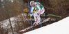 Max Franz of Austria skiing in first training for men downhill race of Audi FIS Alpine skiing World cup finals in Schladming, Austria. Training for men downhill race of Audi FIS Alpine skiing World cup finals was held in Schladming, Austria, on Tuesday, 13th of March 2012.
