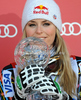 Lindsey Vonn of USA celebrates her Downhill overall FIS Alpine skiing World cup victory after downhill race of Audi FIS Alpine skiing World cup finals in Schladming, Austria. Women downhill race of Audi FIS Alpine skiing World cup finals was held in Schladming, Austria, on Wednesday, 14th of March 2012.
