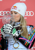 Lindsey Vonn of USA celebrates her Downhill overall FIS Alpine skiing World cup victory after downhill race of Audi FIS Alpine skiing World cup finals in Schladming, Austria. Women downhill race of Audi FIS Alpine skiing World cup finals was held in Schladming, Austria, on Wednesday, 14th of March 2012.
