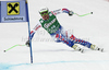 Johan Clarey of France skiing in first training for men downhill race of Audi FIS Alpine skiing World cup finals in Schladming, Austria. Training for men downhill race of Audi FIS Alpine skiing World cup finals was held in Schladming, Austria, on Tuesday, 13th of March 2012.
