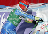 Andrej Sporn of Slovenia reacts in finish of men downhill race of Audi FIS Alpine skiing World cup finals in Schladming, Austria. Men downhill race of Audi FIS Alpine skiing World cup finals was held in Schladming, Austria, on Wednesday, 14th of March 2012.
