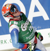 Didier Cuche of Switzerland reacts in finish of men downhill race of Audi FIS Alpine skiing World cup finals in Schladming, Austria. Men downhill race of Audi FIS Alpine skiing World cup finals was held in Schladming, Austria, on Wednesday, 14th of March 2012.

