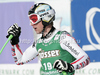 Hannes Reichelt of Austria reacts in finish of men downhill race of Audi FIS Alpine skiing World cup finals in Schladming, Austria. Men downhill race of Audi FIS Alpine skiing World cup finals was held in Schladming, Austria, on Wednesday, 14th of March 2012.
