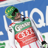 Klaus Kroell of Austria reacts in finish of men downhill race of Audi FIS Alpine skiing World cup finals in Schladming, Austria. Men downhill race of Audi FIS Alpine skiing World cup finals was held in Schladming, Austria, on Wednesday, 14th of March 2012.
