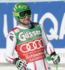 Klaus Kroell of Austria reacts in finish of men downhill race of Audi FIS Alpine skiing World cup finals in Schladming, Austria. Men downhill race of Audi FIS Alpine skiing World cup finals was held in Schladming, Austria, on Wednesday, 14th of March 2012.
