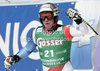 Beat Feuz of Switzerland reacts in finish of men downhill race of Audi FIS Alpine skiing World cup finals in Schladming, Austria. Men downhill race of Audi FIS Alpine skiing World cup finals was held in Schladming, Austria, on Wednesday, 14th of March 2012.
