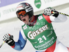 Beat Feuz of Switzerland reacts in finish of men downhill race of Audi FIS Alpine skiing World cup finals in Schladming, Austria. Men downhill race of Audi FIS Alpine skiing World cup finals was held in Schladming, Austria, on Wednesday, 14th of March 2012.
