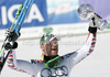 Klaus Kroell of Austria celebrates his overall victory in men downhill Audi FIS Alpine skiing World cup finals in Schladming, Austria. Last men downhill race of Audi FIS Alpine skiing World cup finals was held in Schladming, Austria, on Wednesday, 14th of March 2012.
