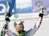 Klaus Kroell of Austria celebrates his overall victory in men downhill Audi FIS Alpine skiing World cup finals in Schladming, Austria. Last men downhill race of Audi FIS Alpine skiing World cup finals was held in Schladming, Austria, on Wednesday, 14th of March 2012.
