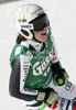 Viktoria Rebensburg of Germany reacts in finish of women downhill race of Audi FIS Alpine skiing World cup finals in Schladming, Austria. Women downhill race of Audi FIS Alpine skiing World cup finals was held in Schladming, Austria, on Wednesday, 14th of March 2012.
