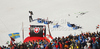 Anja Paerson of Sweden celebrates her last race in career in finish of women super-g race of Audi FIS Alpine skiing World cup finals in Schladming, Austria. Women super-g race of Audi FIS Alpine skiing World cup finals was held in Schladming, Austria, on Thursday, 15th of March 2012.
