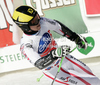 Marcel Hirscher of Austria reacts in finish of men Super-G race of Audi FIS Alpine skiing World cup finals in Schladming, Austria. Men Super-G race of Audi FIS Alpine skiing World cup finals was held in Schladming, Austria, on Thursday, 15th of March 2012.
