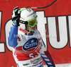 Alexis Pinturault of France reacts in finish of men Super-G race of Audi FIS Alpine skiing World cup finals in Schladming, Austria. Men Super-G race of Audi FIS Alpine skiing World cup finals was held in Schladming, Austria, on Thursday, 15th of March 2012.
