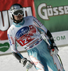 Andreas Romar of Finland reacts in finish of men Super-G race of Audi FIS Alpine skiing World cup finals in Schladming, Austria. Men Super-G race of Audi FIS Alpine skiing World cup finals was held in Schladming, Austria, on Thursday, 15th of March 2012.

