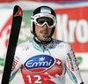 Andreas Romar of Finland reacts in finish of men Super-G race of Audi FIS Alpine skiing World cup finals in Schladming, Austria. Men Super-G race of Audi FIS Alpine skiing World cup finals was held in Schladming, Austria, on Thursday, 15th of March 2012.

