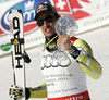 Aksel Lund Svindal of Norway celebrates his overall victory in men Super-G Audi FIS Alpine skiing World cup finals in Schladming, Austria. Last men Super-G race of Audi FIS Alpine skiing World cup finals was held in Schladming, Austria, on Thursday, 15th of March 2012.
