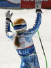 Anja Paerson of Sweden reacts in finish of women Super-G race of Audi FIS Alpine skiing World cup finals in Schladming, Austria. Women Super-G race of Audi FIS Alpine skiing World cup finals was held in Schladming, Austria, on Thursday, 15th of March 2012.
