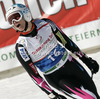Julia Mancuso of USA reacts in finish of women Super-G race of Audi FIS Alpine skiing World cup finals in Schladming, Austria. Women Super-G race of Audi FIS Alpine skiing World cup finals was held in Schladming, Austria, on Thursday, 15th of March 2012.

