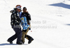 Resi Stiegler of USA is taken off the course by her coaches after crashing and getting injured in team event race of Audi FIS Alpine skiing World cup finals in Schladming, Austria. Team event race of Audi FIS Alpine skiing World cup finals was held in Schladming, Austria, on Friday, 16th of March 2012.
