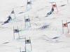 Therese Borssen of Sweden (L) and Irene Curtoni of Italy (R) skiing in team event race of Audi FIS Alpine skiing World cup finals in Schladming, Austria. Team event race of Audi FIS Alpine skiing World cup finals was held in Schladming, Austria, on Friday, 16th of March 2012.
