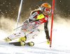 Lena Duerr of Germany skiing in first run of women slalom race of Audi FIS Alpine skiing World cup finals in Schladming, Austria. Women slalom race of Audi FIS Alpine skiing World cup finals was held in Schladming, Austria, on Saturday, 17th of March 2012.
