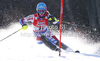 Anne-Sophie Barthet of France skiing in first run of women slalom race of Audi FIS Alpine skiing World cup finals in Schladming, Austria. Women slalom race of Audi FIS Alpine skiing World cup finals was held in Schladming, Austria, on Saturday, 17th of March 2012.

