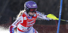 Tessa Worley of France skiing in first run of women slalom race of Audi FIS Alpine skiing World cup finals in Schladming, Austria. Women slalom race of Audi FIS Alpine skiing World cup finals was held in Schladming, Austria, on Saturday, 17th of March 2012.
