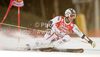 Hannes Reichelt of Austria skiing in first run of men giant slalom race of Audi FIS Alpine skiing World cup finals in Schladming, Austria. Men giant slalom race of Audi FIS Alpine skiing World cup finals was held in Schladming, Austria, on Saturday, 17th of March 2012.
