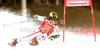 Marcel Hirscher of Austria skiing in first run of men giant slalom race of Audi FIS Alpine skiing World cup finals in Schladming, Austria. Men giant slalom race of Audi FIS Alpine skiing World cup finals was held in Schladming, Austria, on Saturday, 17th of March 2012.
