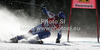 Jean-Baptiste Grange of France skiing in first run of men giant slalom race of Audi FIS Alpine skiing World cup finals in Schladming, Austria. Men giant slalom race of Audi FIS Alpine skiing World cup finals was held in Schladming, Austria, on Saturday, 17th of March 2012.

