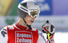 Third placed Marcel Mathis of Austria reacts in finish of second run of men giant slalom race of Audi FIS Alpine skiing World cup finals in Schladming, Austria. Men giant slalom race of Audi FIS Alpine skiing World cup finals was held in Schladming, Austria, on Saturday, 17th of March 2012.
