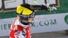 Winner Marcel Hirscher of Austria reacts in finish of second run of men giant slalom race of Audi FIS Alpine skiing World cup finals in Schladming, Austria. Men giant slalom race of Audi FIS Alpine skiing World cup finals was held in Schladming, Austria, on Saturday, 17th of March 2012.
