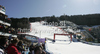 Finish area and race course of second run of men giant slalom race of Audi FIS Alpine skiing World cup finals in Schladming, Austria. Men giant slalom race of Audi FIS Alpine skiing World cup finals was held in Schladming, Austria, on Saturday, 17th of March 2012.
