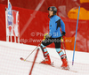 Santeri Paloniemi of Finland during course inspection before start of first run of men slalom race of Audi FIS Alpine skiing World cup finals in Schladming, Austria. Men slalom race of Audi FIS Alpine skiing World cup finals was held in Schladming, Austria, on Sunday, 18th of March 2012.
