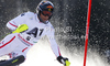 Mario Matt of Austria skiing in first run of men slalom race of Audi FIS Alpine skiing World cup finals in Schladming, Austria. Men slalom race of Audi FIS Alpine skiing World cup finals was held in Schladming, Austria, on Sunday, 18th of March 2012.
