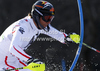 Mario Matt of Austria skiing in first run of men slalom race of Audi FIS Alpine skiing World cup finals in Schladming, Austria. Men slalom race of Audi FIS Alpine skiing World cup finals was held in Schladming, Austria, on Sunday, 18th of March 2012.
