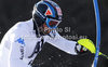 Cristian Deville of Italy skiing in first run of men slalom race of Audi FIS Alpine skiing World cup finals in Schladming, Austria. Men slalom race of Audi FIS Alpine skiing World cup finals was held in Schladming, Austria, on Sunday, 18th of March 2012.
