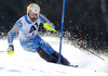Andre Myhrer of Sweden skiing in first run of men slalom race of Audi FIS Alpine skiing World cup finals in Schladming, Austria. Men slalom race of Audi FIS Alpine skiing World cup finals was held in Schladming, Austria, on Sunday, 18th of March 2012.
