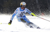 Mattias Hargin of Sweden skiing in first run of men slalom race of Audi FIS Alpine skiing World cup finals in Schladming, Austria. Men slalom race of Audi FIS Alpine skiing World cup finals was held in Schladming, Austria, on Sunday, 18th of March 2012.
