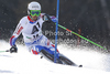 Steve Missillier of France skiing in first run of men slalom race of Audi FIS Alpine skiing World cup finals in Schladming, Austria. Men slalom race of Audi FIS Alpine skiing World cup finals was held in Schladming, Austria, on Sunday, 18th of March 2012.
